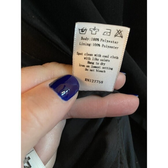 Mural Jacket - Diagonal Zip Cropped Black Work Attire Sz.XS - Picture 5 of 5